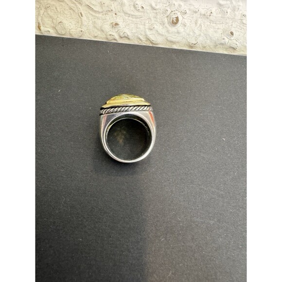 David Yurman 18k Gold 925 Sterling Lemon Citrine Albion Cocktail Ring Size 6.5 - Picture 5 of 9